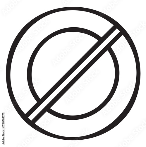 Universal prohibition symbol with diagonal line inside circle - stock vector