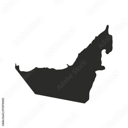 UAE map icon isolated on white background. Vector illustration