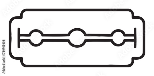 Outline of a razor blade: simple black and white illustration - stock vector