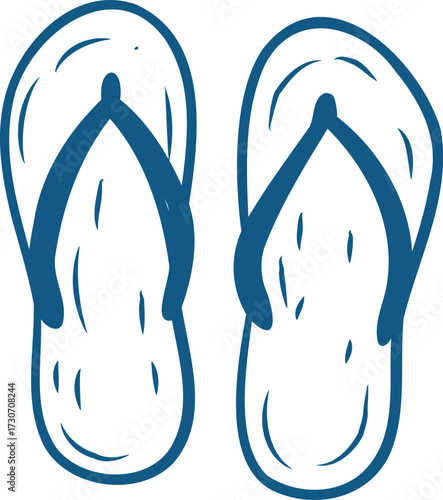vector illustration of a blue flip flops