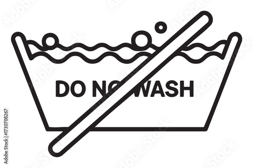 Laundry icon: do not wash symbol with water and line - stock vector