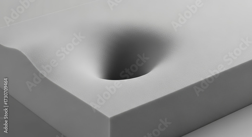 Foto Close up view of a depression in a soft foam material showing its cellular struc