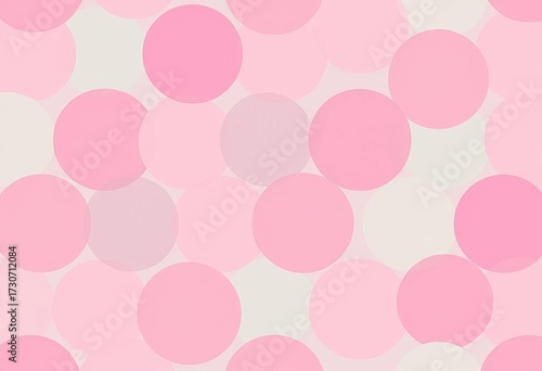 Sweet pink pastel geometric circle pattern, abstract seamless vector background design, geometric pattern, style