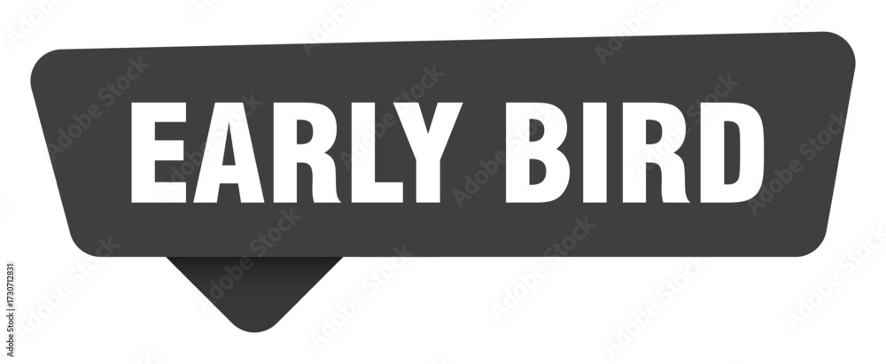 Obraz premium early bird black sign isolated on transpatent background. early bird sticker