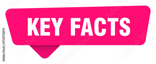 key facts magenta sticker isolated on transpatent background. key facts sign