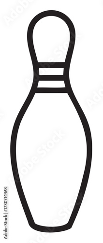 Simple black and white bowling pin outline - stock vector