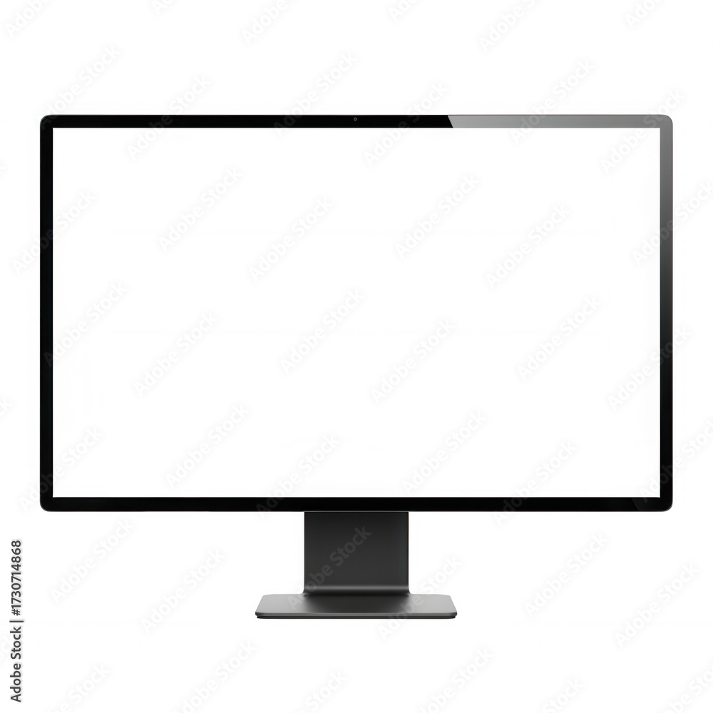 Naklejka premium Sleek modern computer display with blank white screen isolated on a transparent background monitor technology