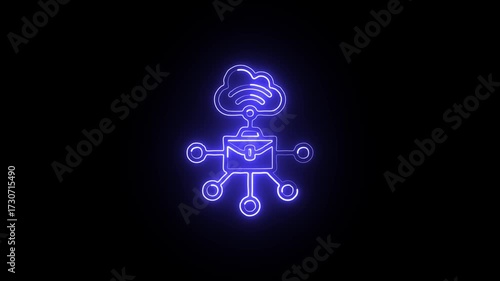Distributed Icon Isolated on Black Background, HD Video Animation