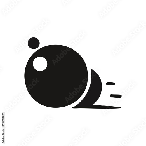 Minimalist Snail Slowly Advancing. This elegant gastropod graphic depicts a creature progressing steadily, leaving a subtle trail. It embodies patience and natural progress.