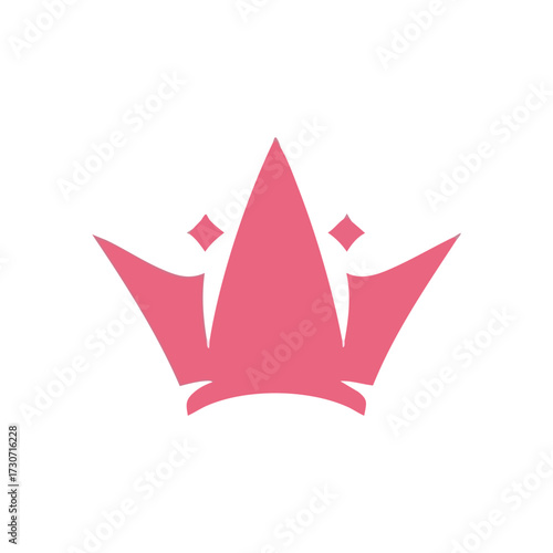 Elegant Pink Crown Icon. A charming blush tiara representing grace, authority, and achievement. Ideal for celebrating queens and princesses.