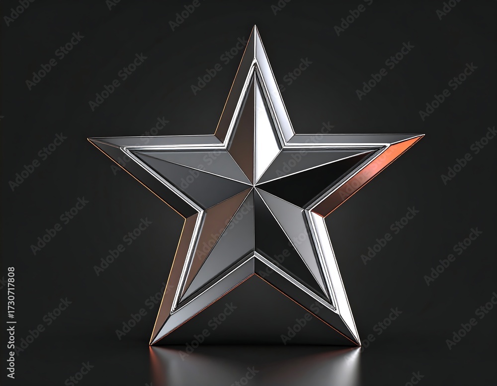 Obraz premium Metallic star on dark background