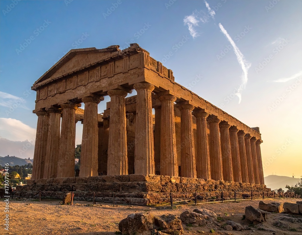 Obraz premium Ancient Temple Ruins at Sunset