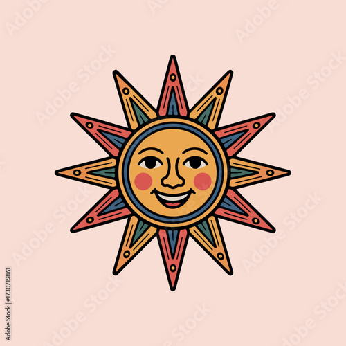 Mexican art logo icon vector white background .