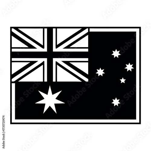 Black color Australia Day Design, Solid White Background (3).eps