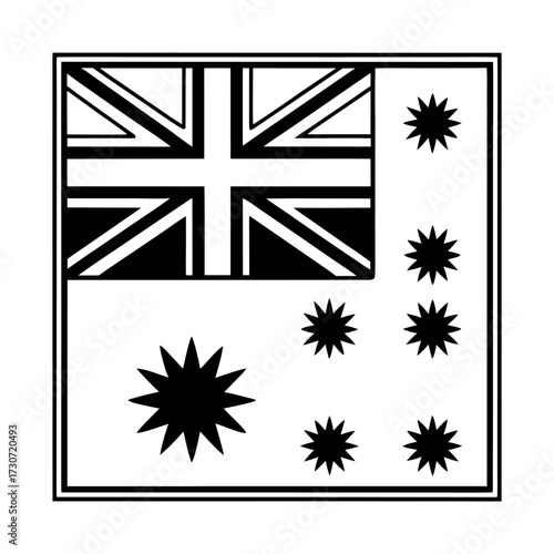 Black color Australia Day Design, Solid White Background (6).eps