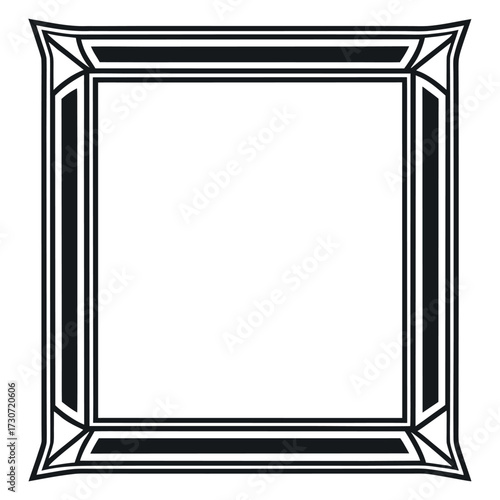 Black color Border and Frame Design, Solid White Background (4).eps