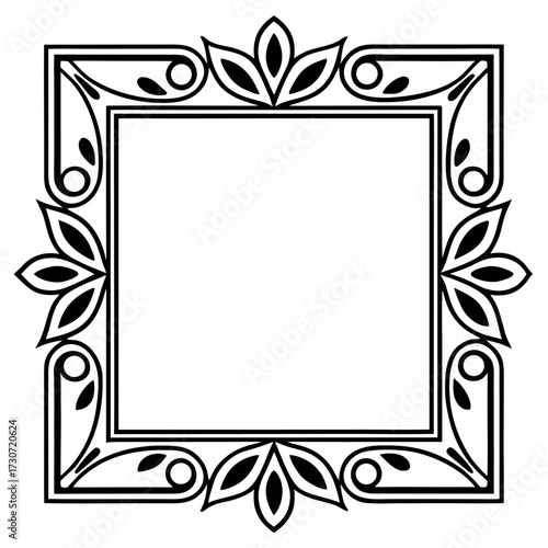 Black color Border and Frame Design, Solid White Background (5).eps