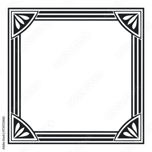 Black color Border and Frame Design, Solid White Background (9).eps
