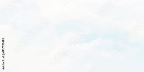 An abstract watercolor background of soft sky-blue shades evokes a light, fluffy cloudscape on a clear day