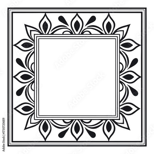 Black color Border and Frame Design, Solid White Background (12).eps