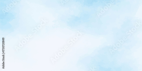 Bright, beautiful blue sky with fluffy white clouds, a perfect natural cloudscape background for a sunny summer day