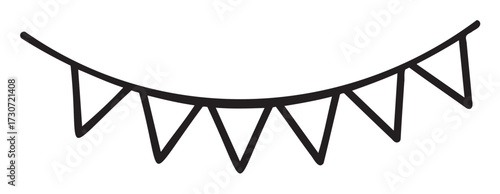 Black and white triangle bunting banner design graphic - stock vector