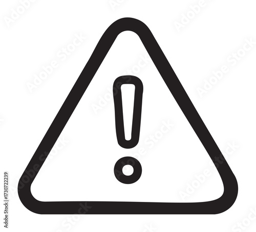 Bold black and white exclamation warning symbol in triangle - stock vector