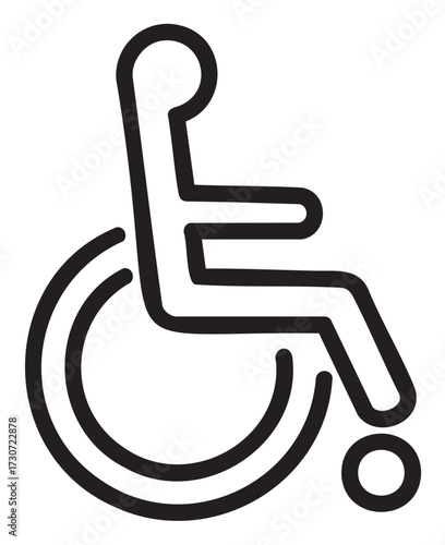 Universal accessibility symbol: international wheelchair sign representation - stock vector