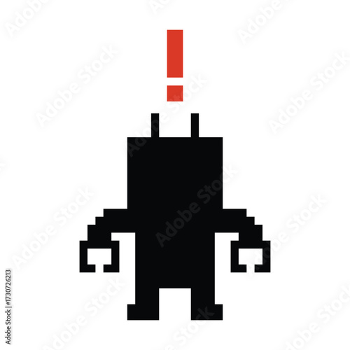 Cute pixel art cartoon robot or ai learning skill with for education calculate chat bot robots vector character technology background 8 bit.