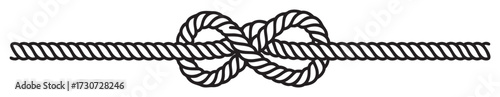 Detailed illustration of a figure-eight knot on a rope - stock vector