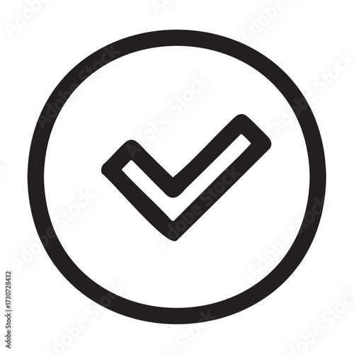 Bold black checkmark icon on white background - stock vector