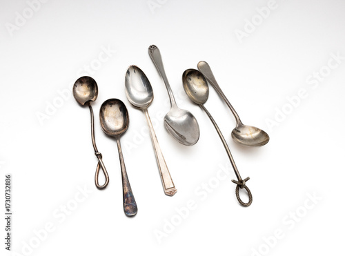 Canvastavla Vintage design silver teaspoons