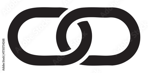 Minimalist connected circular chain loops symbolizing unity and strength - stock vector