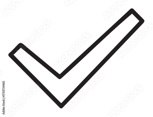 Simple black check mark icon on white background - stock vector