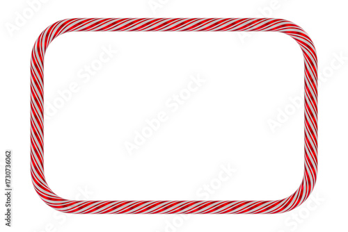 Frame from candy cane on wh...