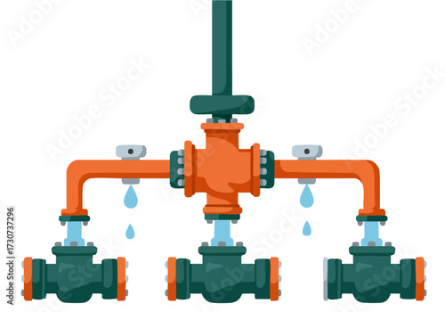 Illustration depicting synchronized water flow symbolizing easy hydration Clean modern design with focus on water droplets and a bright appealing aesthetic Suitable for health and wellness visuals
