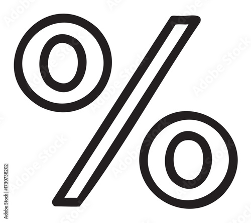 Simple black percent symbol on white background - stock vector