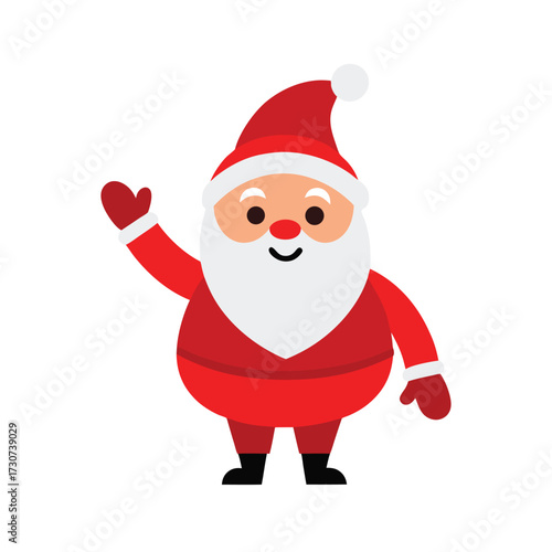 Funny santa claus waving cartoon coloring page festive holiday illustration with white background  