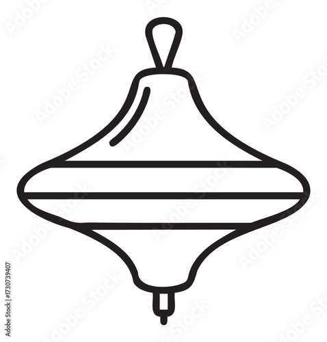 Vintage spinning top outline - stock vector