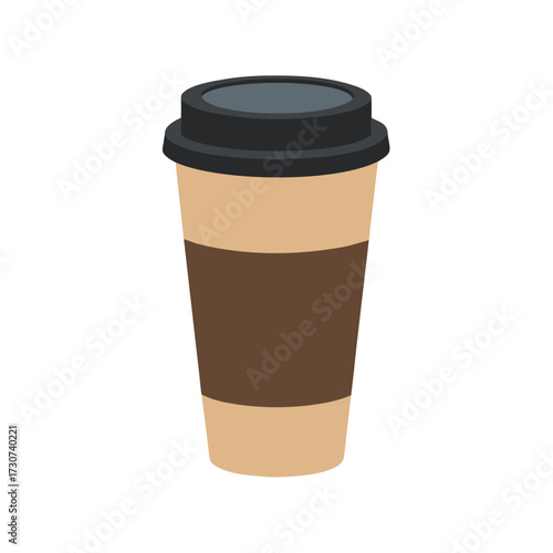 Minimal coffee cup to go blank template vector mockup simple clean design with white background  