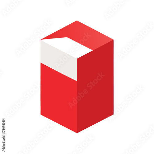 Minimal packaging box vector mockup clean template simple design illustration with white background  
