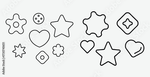 Line art illustration of a cookie cutter vector art design