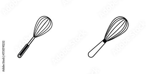 Line art illustration of a kitchen whisk simple lines and elegant geometric shapes vector art design