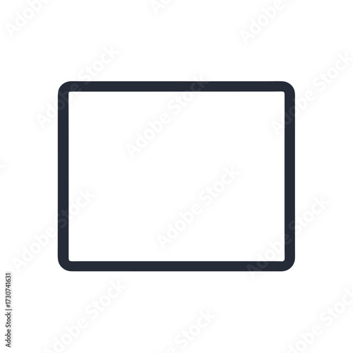 Plain tablet screen rectangle mockup template minimal digital frame vector with white background  