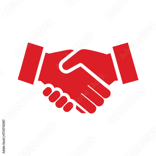 Silhouette handshake minimal business deal icon partnership agreement vector design with white background  