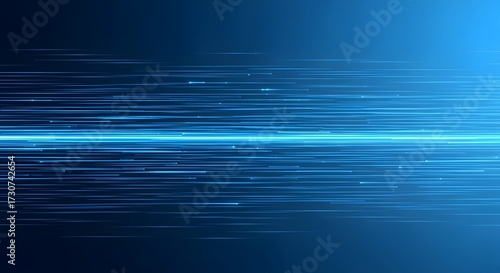Abstract blue light streaks and particles moving fast across a dark background, representing speed, technology, and data transfer