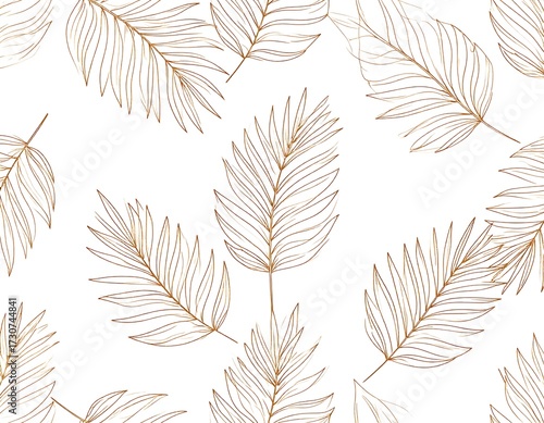 Elegant Palm Leaf Pattern Design.