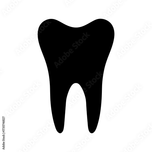 Isolated black molar on a white background representing dental health