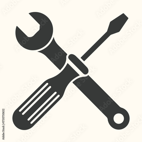 Vector art of silhouette of a lawn mower with the text green scape on its back, set against a plain background with grass blades, symbolizing landscaping and garden maintenance services