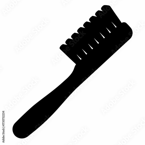 Simple Black Toothbrush Silhouette for Dental Hygiene and Oral Care